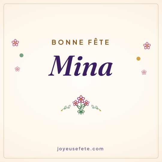 Image carrée « Bonne fête Mina » pour WhatsApp