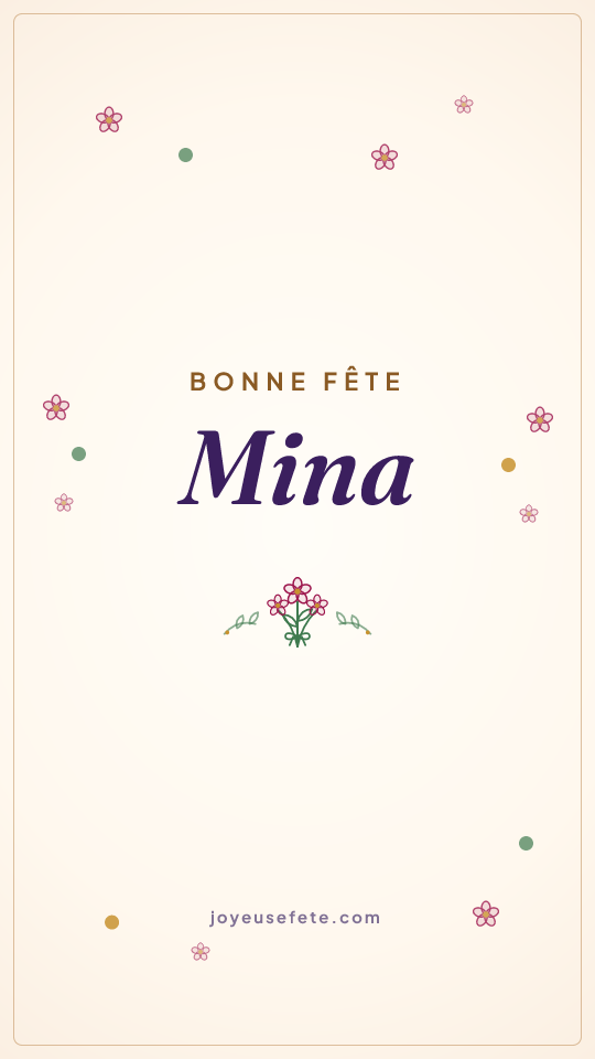Image « Bonne fête Mina » au format story