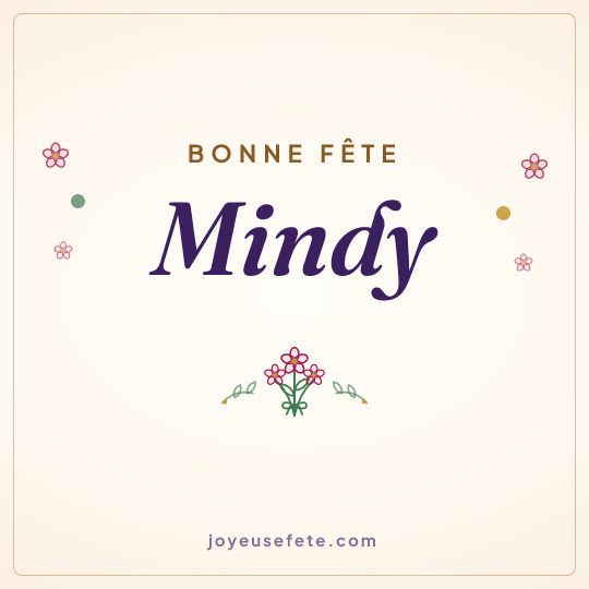 Image carrée « Bonne fête Mindy » pour WhatsApp