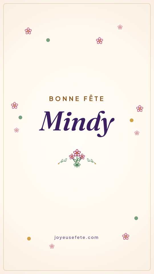 Image « Bonne fête Mindy » au format story