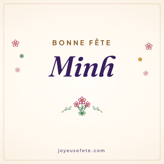 Image carrée « Bonne fête Minh » pour WhatsApp