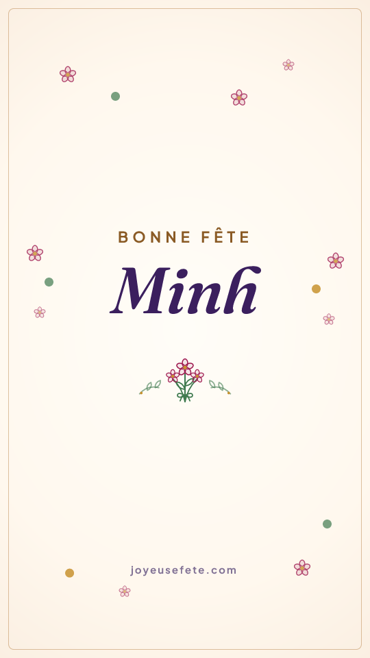 Image « Bonne fête Minh » au format story