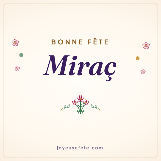 Image carrée « Bonne fête Miraç » pour WhatsApp