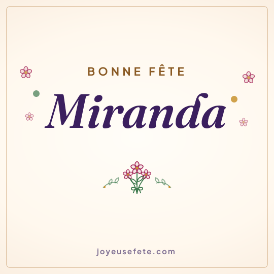 Image carrée « Bonne fête Miranda » pour WhatsApp