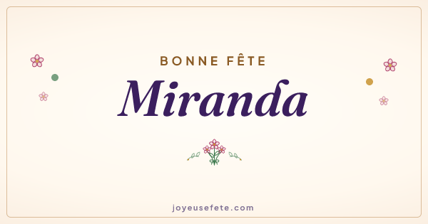 Image « Bonne fête Miranda » au format large