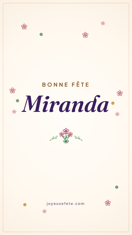 Image « Bonne fête Miranda » au format story