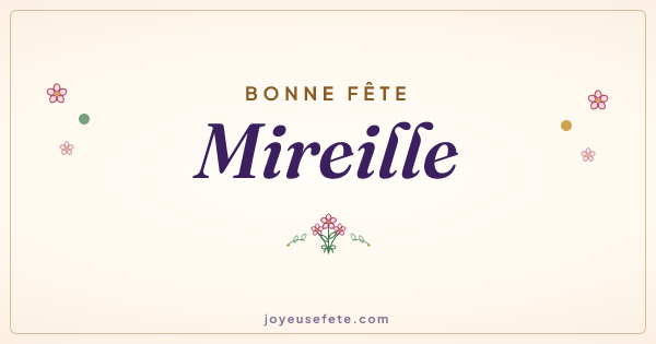 Image « Bonne fête Mireille » au format large