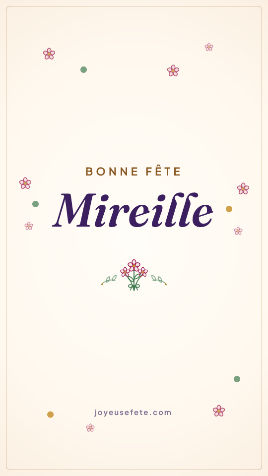 Image « Bonne fête Mireille » au format story