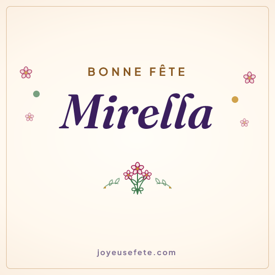 Image carrée « Bonne fête Mirella » pour WhatsApp