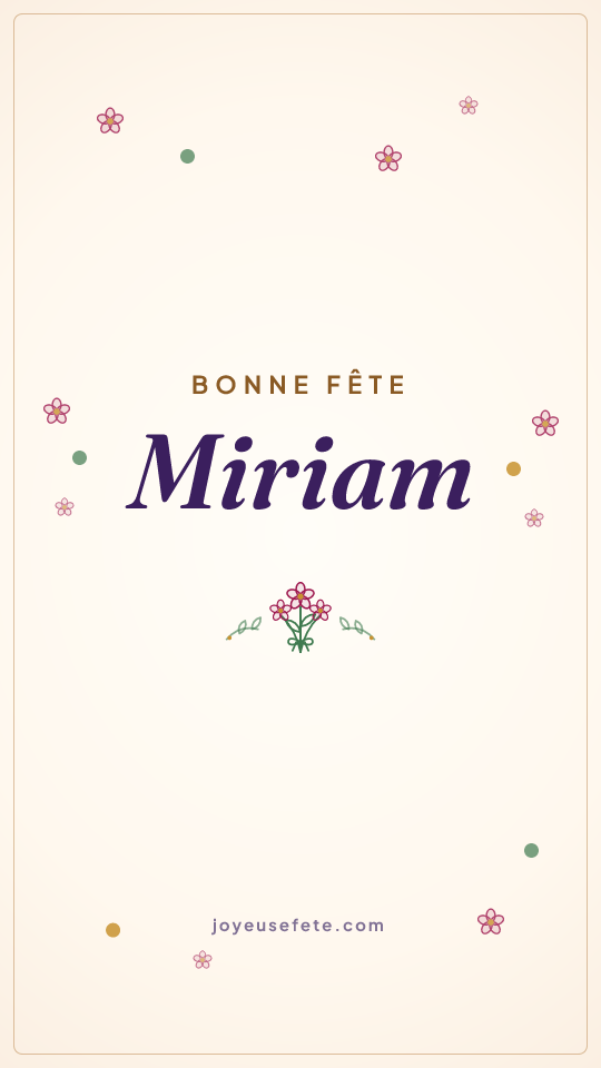 Image « Bonne fête Miriam » au format story