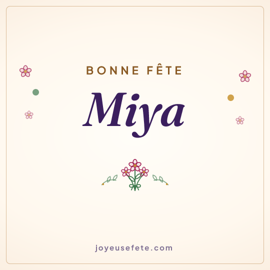 Image carrée « Bonne fête Miya » pour WhatsApp