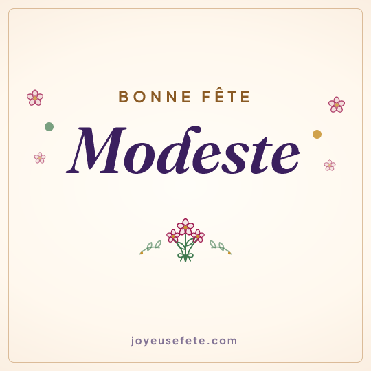 Image carrée « Bonne fête Modeste » pour WhatsApp
