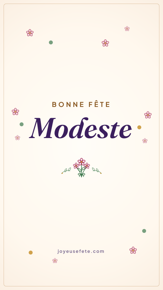 Image « Bonne fête Modeste » au format story