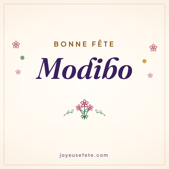 Image carrée « Bonne fête Modibo » pour WhatsApp