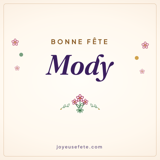 Image carrée « Bonne fête Mody » pour WhatsApp