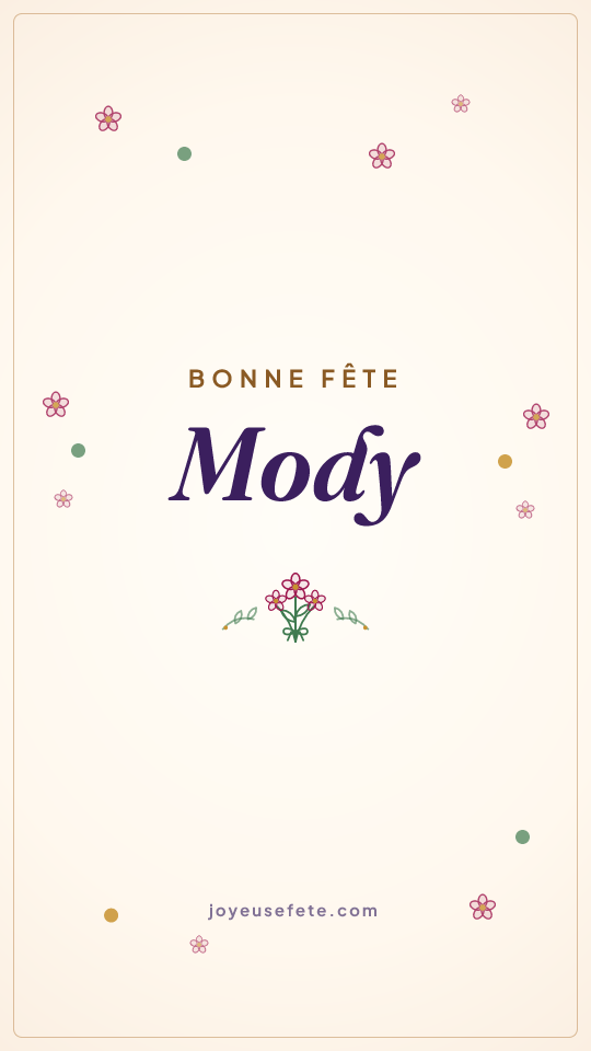 Image « Bonne fête Mody » au format story