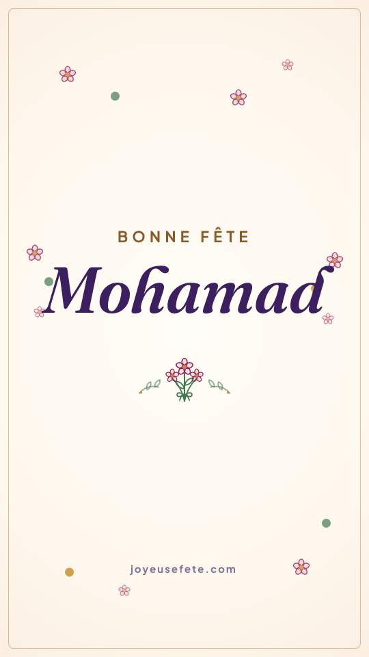Image « Bonne fête Mohamad » au format story
