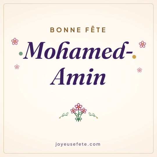 Image carrée « Bonne fête Mohamed-Amin » pour WhatsApp