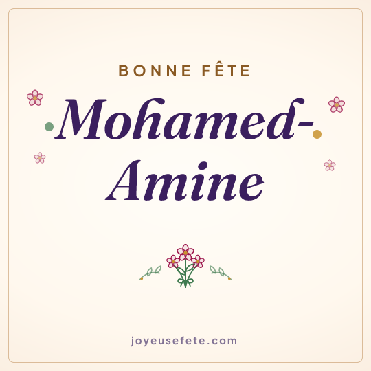 Image carrée « Bonne fête Mohamed-Amine » pour WhatsApp