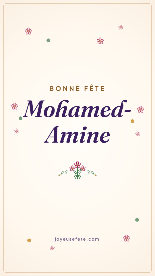 Image « Bonne fête Mohamed-Amine » au format story
