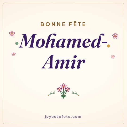 Image carrée « Bonne fête Mohamed-Amir » pour WhatsApp