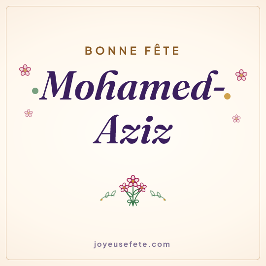 Image carrée « Bonne fête Mohamed-Aziz » pour WhatsApp