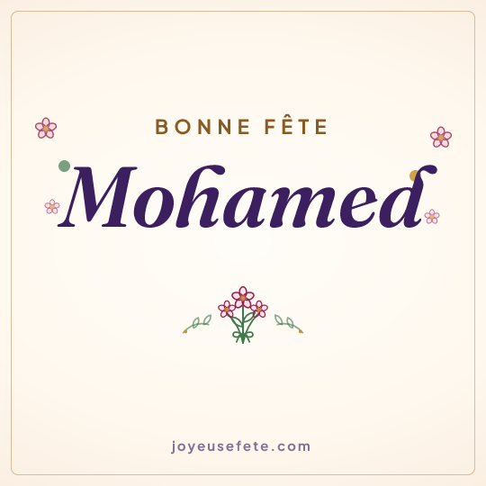 Image carrée « Bonne fête Mohamed » pour WhatsApp