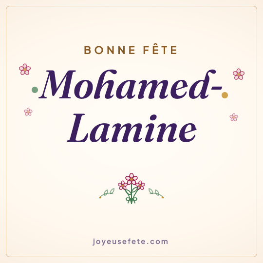 Image carrée « Bonne fête Mohamed-Lamine » pour WhatsApp