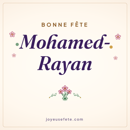 Image carrée « Bonne fête Mohamed-Rayan » pour WhatsApp