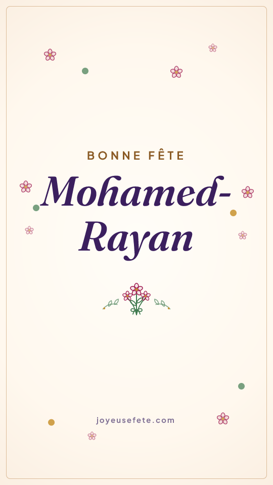 Image « Bonne fête Mohamed-Rayan » au format story