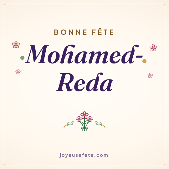 Image carrée « Bonne fête Mohamed-Reda » pour WhatsApp