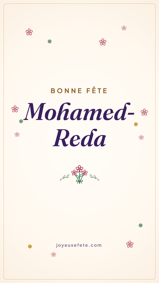 Image « Bonne fête Mohamed-Reda » au format story
