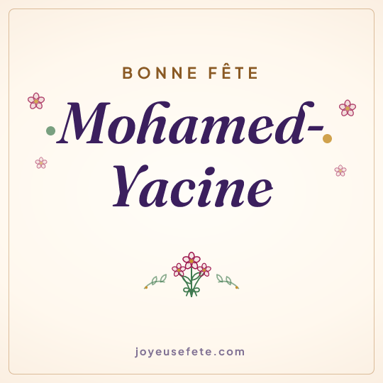 Image carrée « Bonne fête Mohamed-Yacine » pour WhatsApp