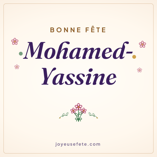 Image carrée « Bonne fête Mohamed-Yassine » pour WhatsApp