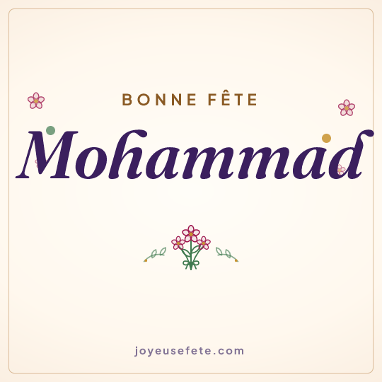 Image carrée « Bonne fête Mohammad » pour WhatsApp
