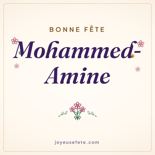 Image carrée « Bonne fête Mohammed-Amine » pour WhatsApp