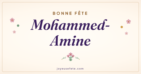 Image « Bonne fête Mohammed-Amine » au format large