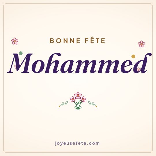 Image carrée « Bonne fête Mohammed » pour WhatsApp