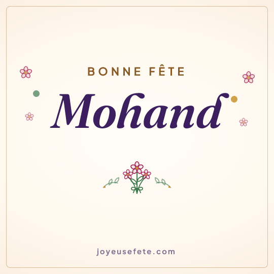 Image carrée « Bonne fête Mohand » pour WhatsApp