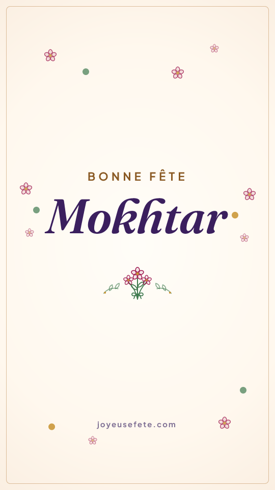 Image « Bonne fête Mokhtar » au format story
