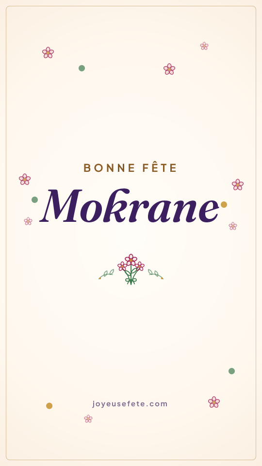Image « Bonne fête Mokrane » au format story