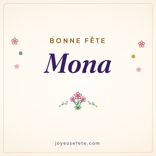 Image carrée « Bonne fête Mona » pour WhatsApp