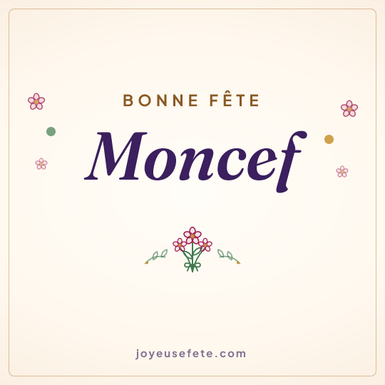 Image carrée « Bonne fête Moncef » pour WhatsApp