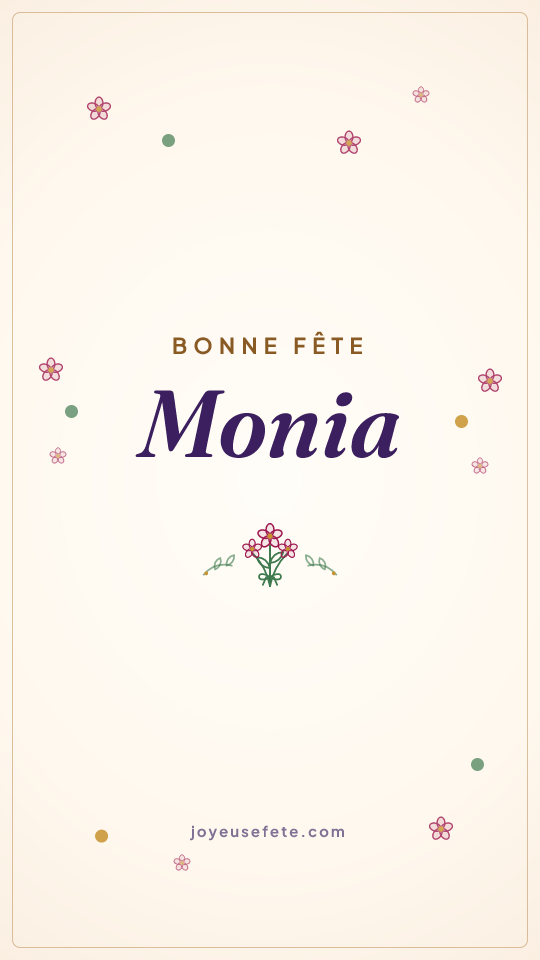 Image « Bonne fête Monia » au format story