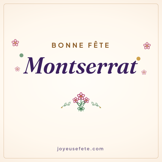 Image carrée « Bonne fête Montserrat » pour WhatsApp