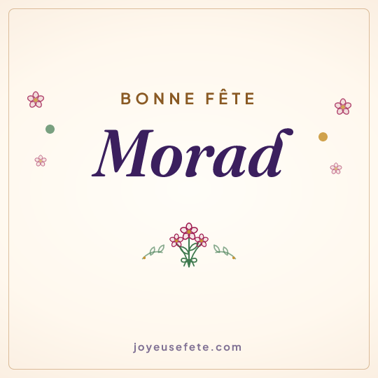 Image carrée « Bonne fête Morad » pour WhatsApp