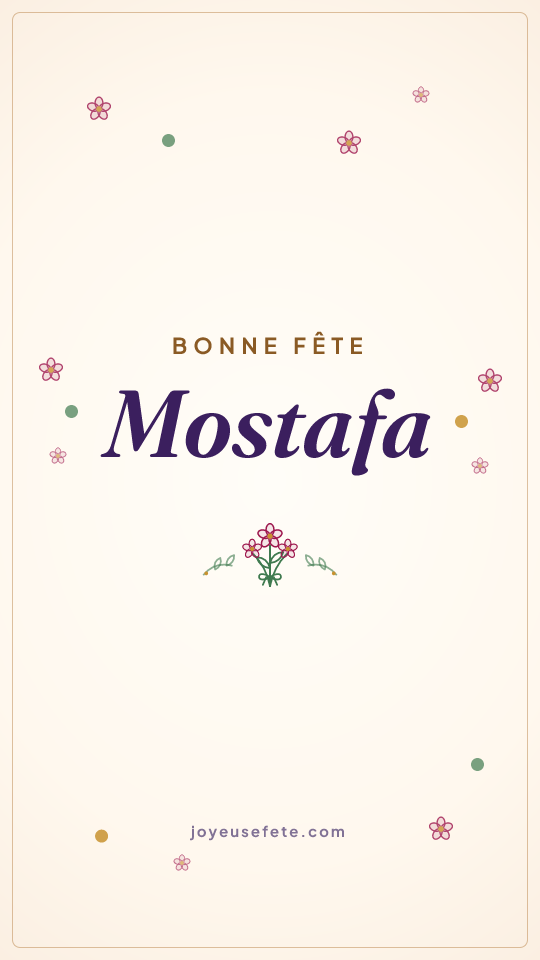 Image « Bonne fête Mostafa » au format story