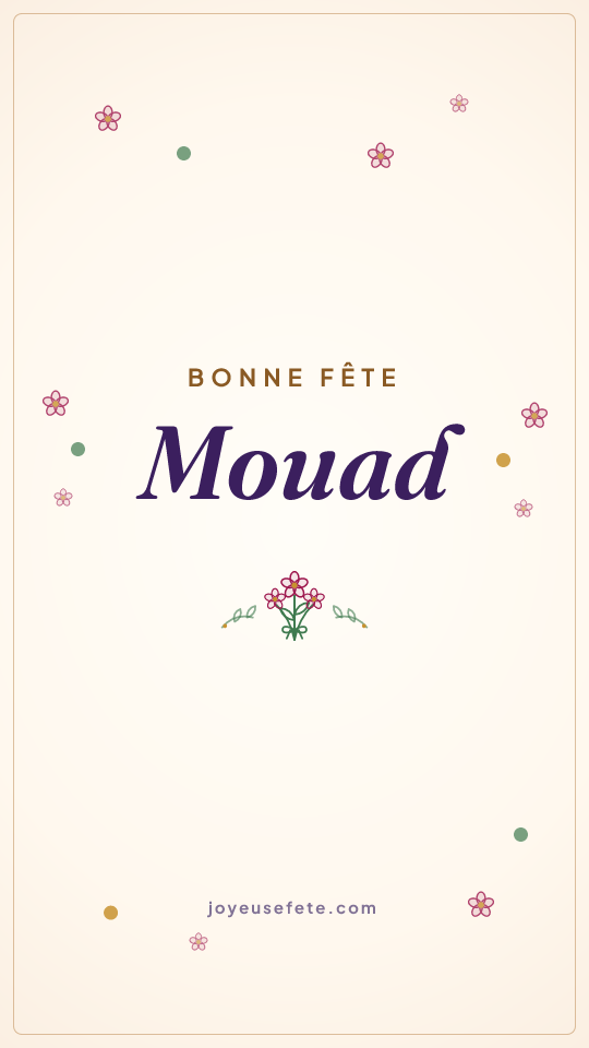 Image « Bonne fête Mouad » au format story