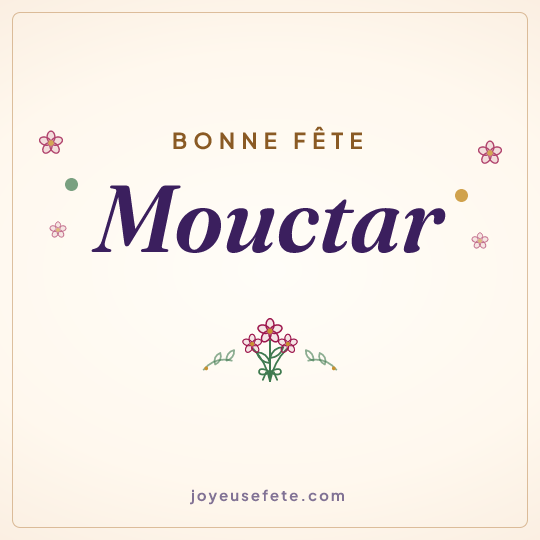 Image carrée « Bonne fête Mouctar » pour WhatsApp