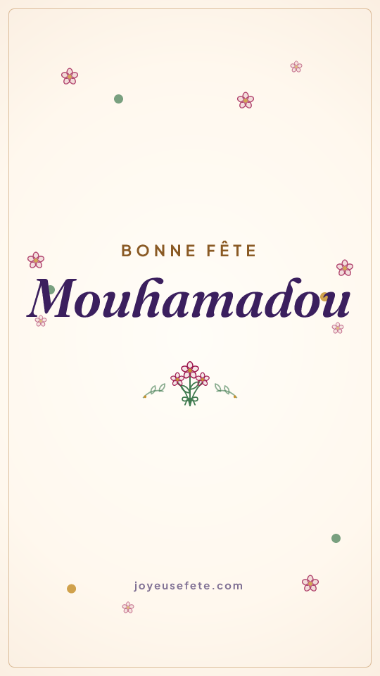 Image « Bonne fête Mouhamadou » au format story